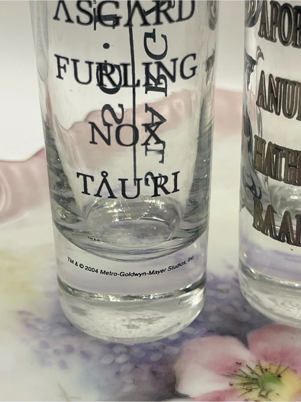 Star gate  Clear Shot Glasses with Black Logo - Set of 2